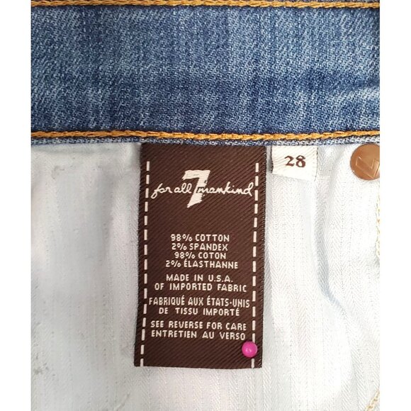 7 For All Mankind Women's Blue The Skinny  Crop & Roll Jeans Size 28" 1015 - Picture 8 of 10